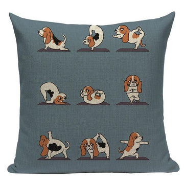 Yoga Husky Cushion CoverCushion CoverOne SizeBasset Hound