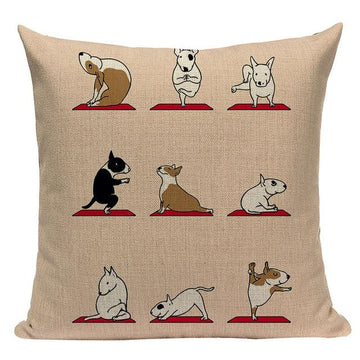 Yoga Husky Cushion CoverCushion CoverOne SizeBull Terrier