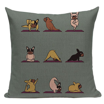Yoga Husky Cushion CoverCushion CoverOne SizeFrench Bulldog