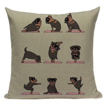 Yoga Husky Cushion CoverCushion CoverOne SizeRottweiler