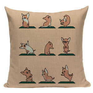 Yoga Shiba Inu Cushion Cover-Cushion Cover-Cushion Cover, Dogs, Home Decor, Shiba Inu-One Size-Chihuahua-10