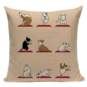 Yoga Shiba Inu Cushion Cover-Cushion Cover-Cushion Cover, Dogs, Home Decor, Shiba Inu-One Size-Bull Terrier-11