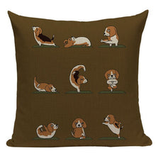 Load image into Gallery viewer, Yoga Shiba Inu Cushion Cover-Cushion Cover-Cushion Cover, Dogs, Home Decor, Shiba Inu-One Size-Beagle-12
