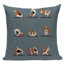 Load image into Gallery viewer, Yoga Shiba Inu Cushion Cover-Cushion Cover-Cushion Cover, Dogs, Home Decor, Shiba Inu-One Size-Basset Hound-13