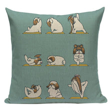 Load image into Gallery viewer, Yoga Shiba Inu Cushion Cover-Cushion Cover-Cushion Cover, Dogs, Home Decor, Shiba Inu-One Size-Shih Tzu-18
