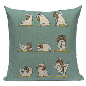 Yoga Shiba Inu Cushion Cover-Cushion Cover-Cushion Cover, Dogs, Home Decor, Shiba Inu-One Size-Shih Tzu-18