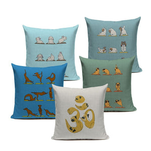 Yoga Shiba Inu Cushion Cover-Cushion Cover-Cushion Cover, Dogs, Home Decor, Shiba Inu-2