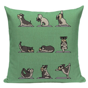 Yoga Shiba Inu Cushion Cover-Cushion Cover-Cushion Cover, Dogs, Home Decor, Shiba Inu-One Size-Schnauzer-3