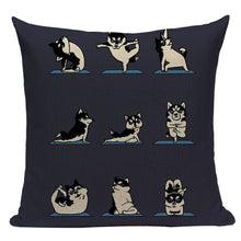 Load image into Gallery viewer, Yoga Shiba Inu Cushion Cover-Cushion Cover-Cushion Cover, Dogs, Home Decor, Shiba Inu-One Size-Husky-5
