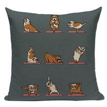 Load image into Gallery viewer, Yoga Shiba Inu Cushion Cover-Cushion Cover-Cushion Cover, Dogs, Home Decor, Shiba Inu-One Size-English Bulldog-7