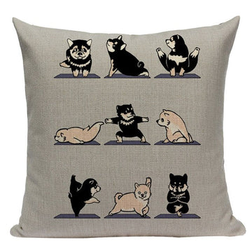 Yoga Shiba Inu Cushion Cover 360x