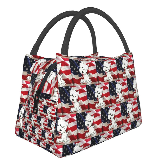 Image of a Yorkie lunch bag in the cutest Yorkie design