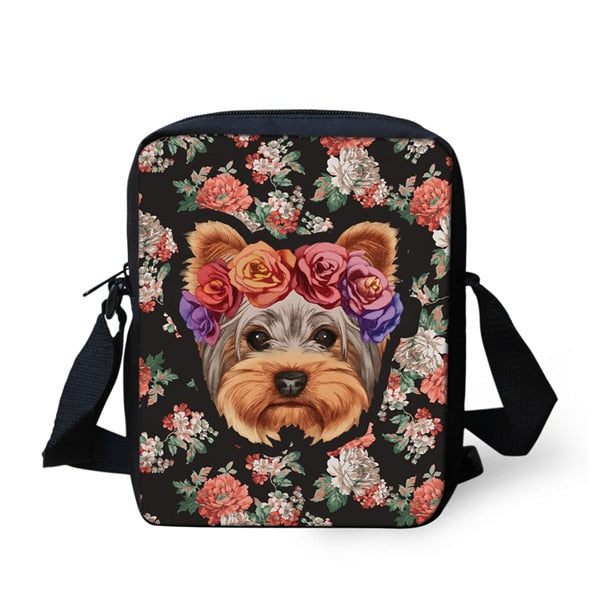 Yorkshire Terrier in Bloom Messenger Bag-Accessories-Accessories, Bags, Dogs, Yorkshire Terrier-1