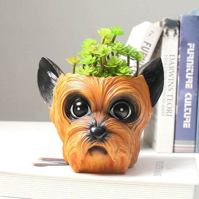 Yorkshire Terrier Love Decorative Flower Pot-Home Decor-Dogs, Flower Pot, Home Decor, Yorkshire Terrier-1
