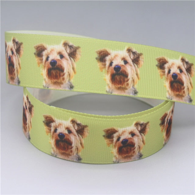 Yorkshire Terrier Love Printed Grosgrain Ribbon Roll-Accessories-Accessories, Dogs, Ribbon Roll, Yorkshire Terrier-1” inch or 2.5 cm-1