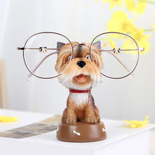 Load image into Gallery viewer, Image of a smiling Yorkie glasses holder made of resin