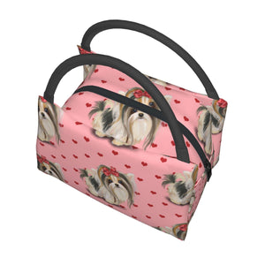 Top image of a Yorkshire Terrier lunch bag in the cutest Yorkshire Terrier design